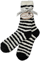 ba-exclusive Taubert Cuddly Socks, Kuschelsocken geringelt schwarz/weiß