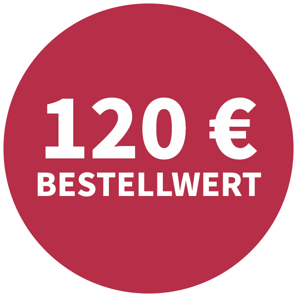 Ab 120 € Bestellwert gibt es ein Geschenk im Wert von ca. 40 €